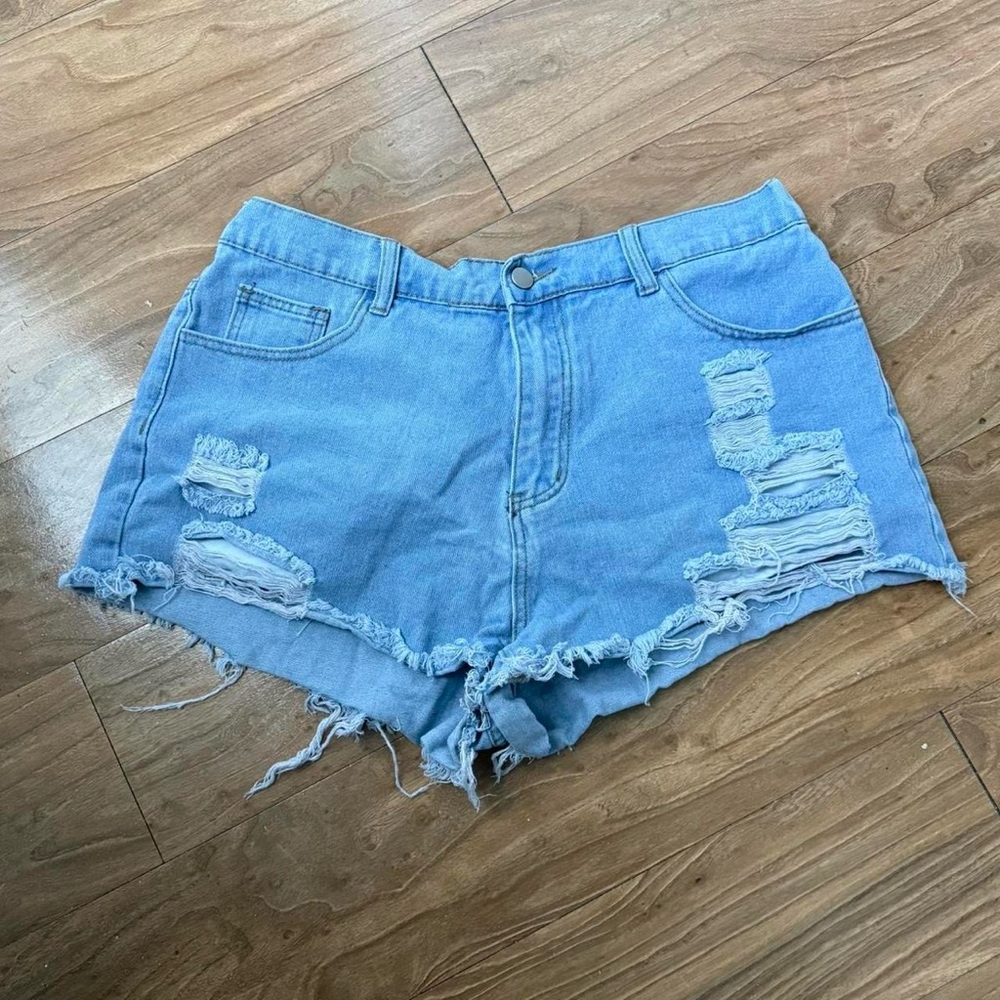 Distressed Denim Shorts